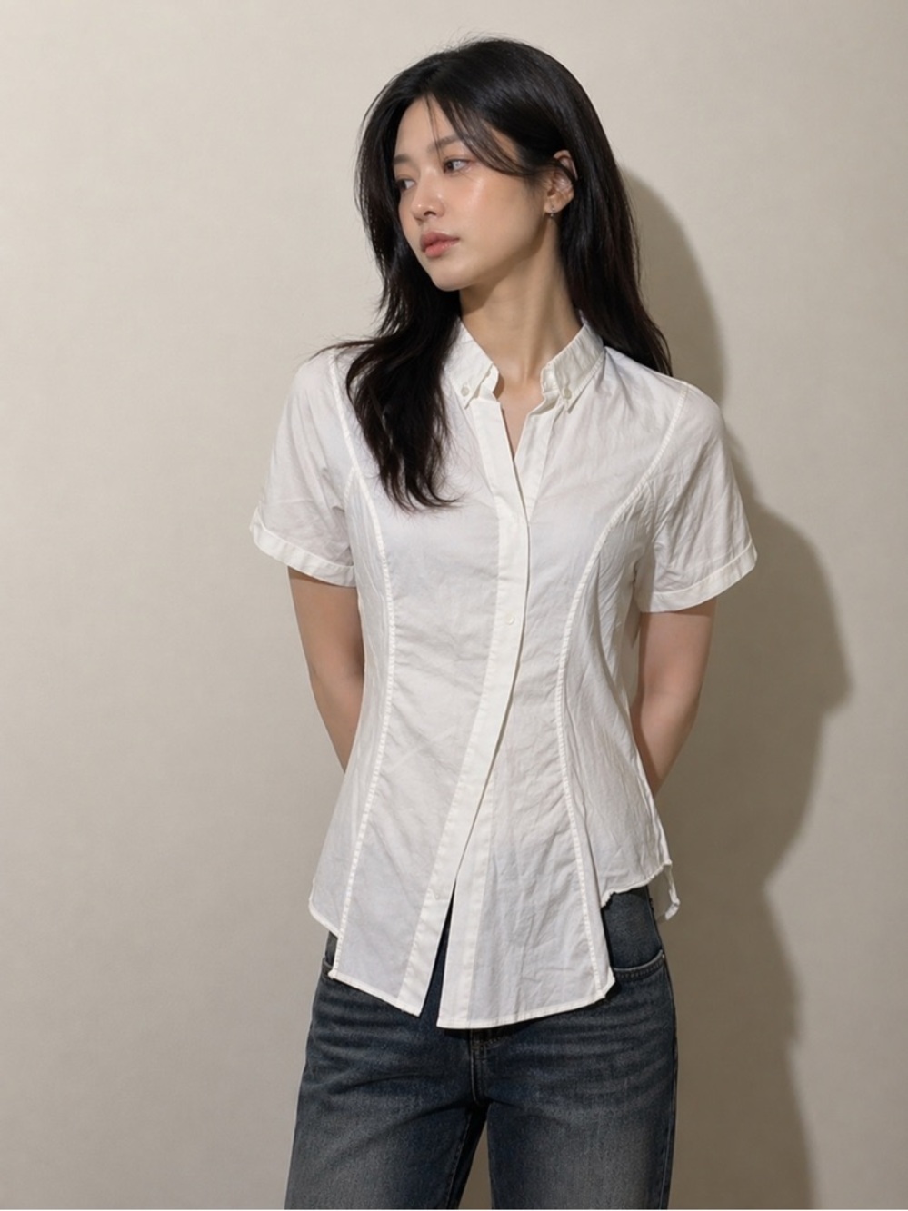 Helmut Lang Short Sleeve Button-Up Top